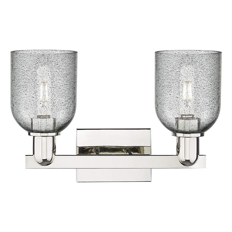 Image 2 Arcadia Caledonia 16"W 2-Lt Polished Nickel Vanity w/ Charcoal Shade more views