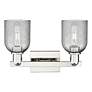 2_Arcadia Caledonia 16"W 2-Lt Polished Nickel Vanity w/ Charcoal Shade more views