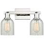1_Arcadia Caledonia 16"W 2-Lt Polished Nickel Vanity w/ Mouchette Shade