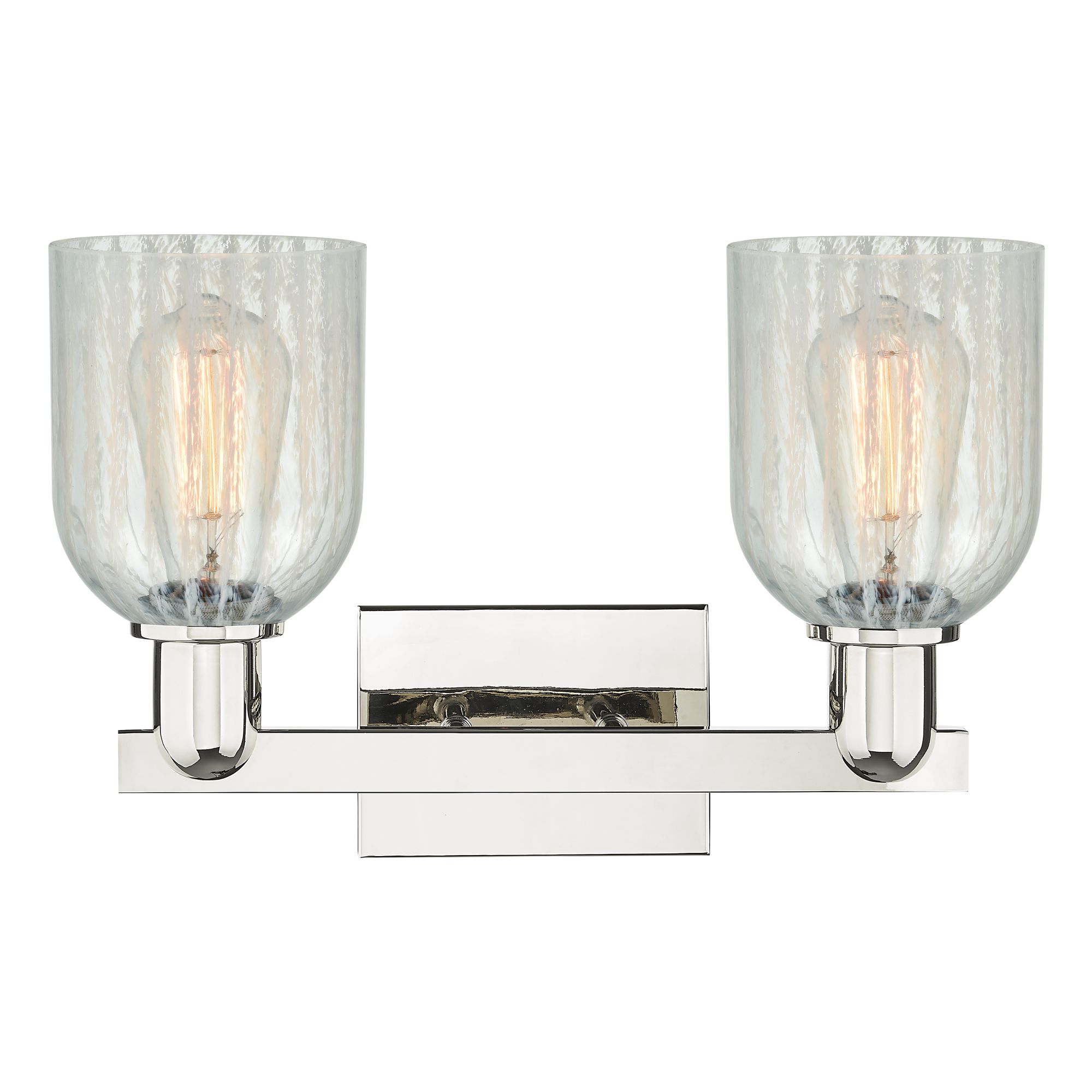 Image 2 Arcadia Caledonia 16"W 2-Lt Polished Nickel Vanity w/ Mouchette Shade more views