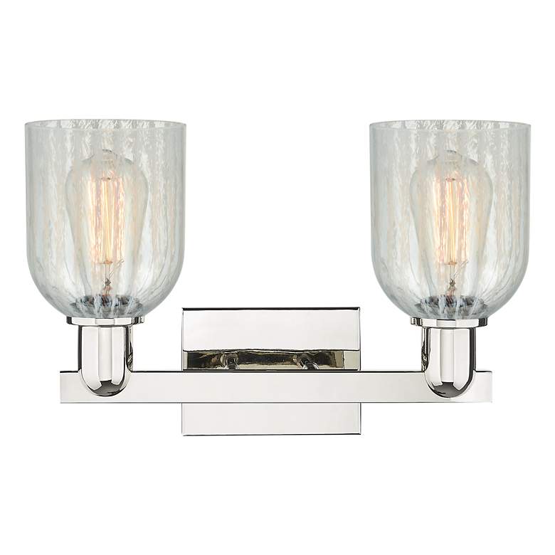 Image 2 Arcadia Caledonia 16"W 2-Lt Polished Nickel Vanity w/ Mouchette Shade more views