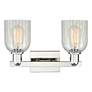 2_Arcadia Caledonia 16"W 2-Lt Polished Nickel Vanity w/ Mouchette Shade more views