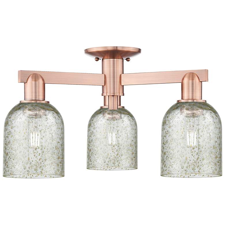 Image 1 Arcadia Caledonia 23"W 3 Light Copper Semi.Flush Mount With Mica Shade