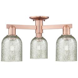 Arcadia Caledonia 23"W 3 Light Copper Semi.Flush Mount With Mica Shade