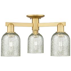 Arcadia Caledonia 23"W 3 Light Gold Semi.Flush Mount w/ Mica Shade
