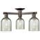 Arcadia Caledonia 23"W 3 Light Oiled Bronze Semi-Flush w/ Mica Shade