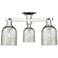 Arcadia Caledonia 23"W 3-Lt Polished Nickel Semi-Flush w/ Mica Shade