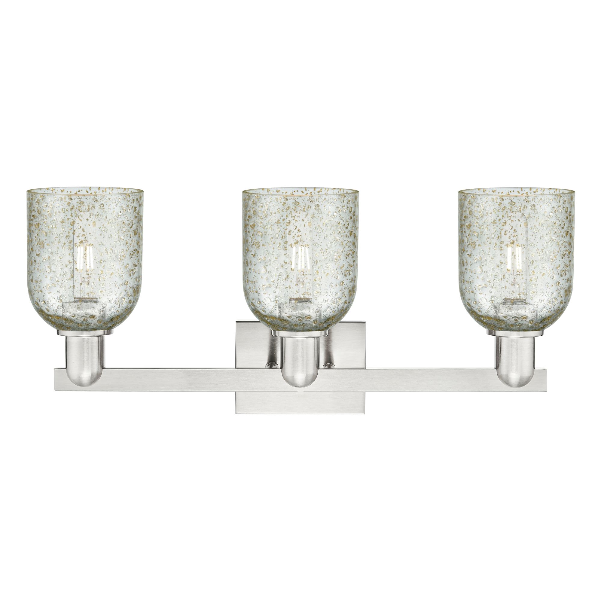 Image 2 Arcadia Caledonia 24"W 3 Light Brushed Nickel Bath Light w/ Mica Shade more views