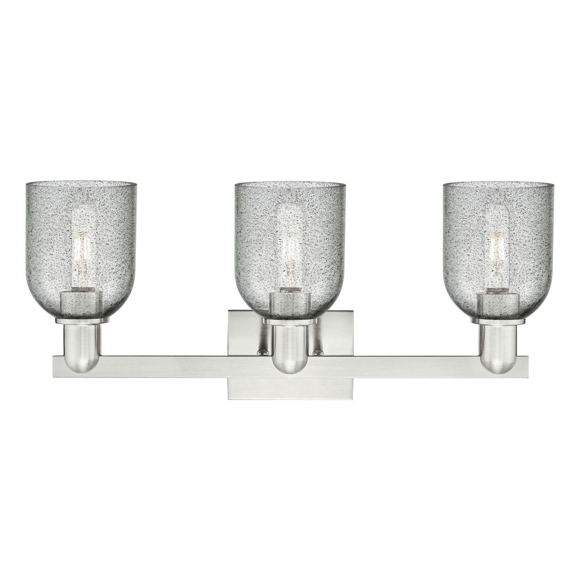 Image 2 Arcadia Caledonia 24"W 3 Light Nickel Bath Light w/ Charcoal Shade more views