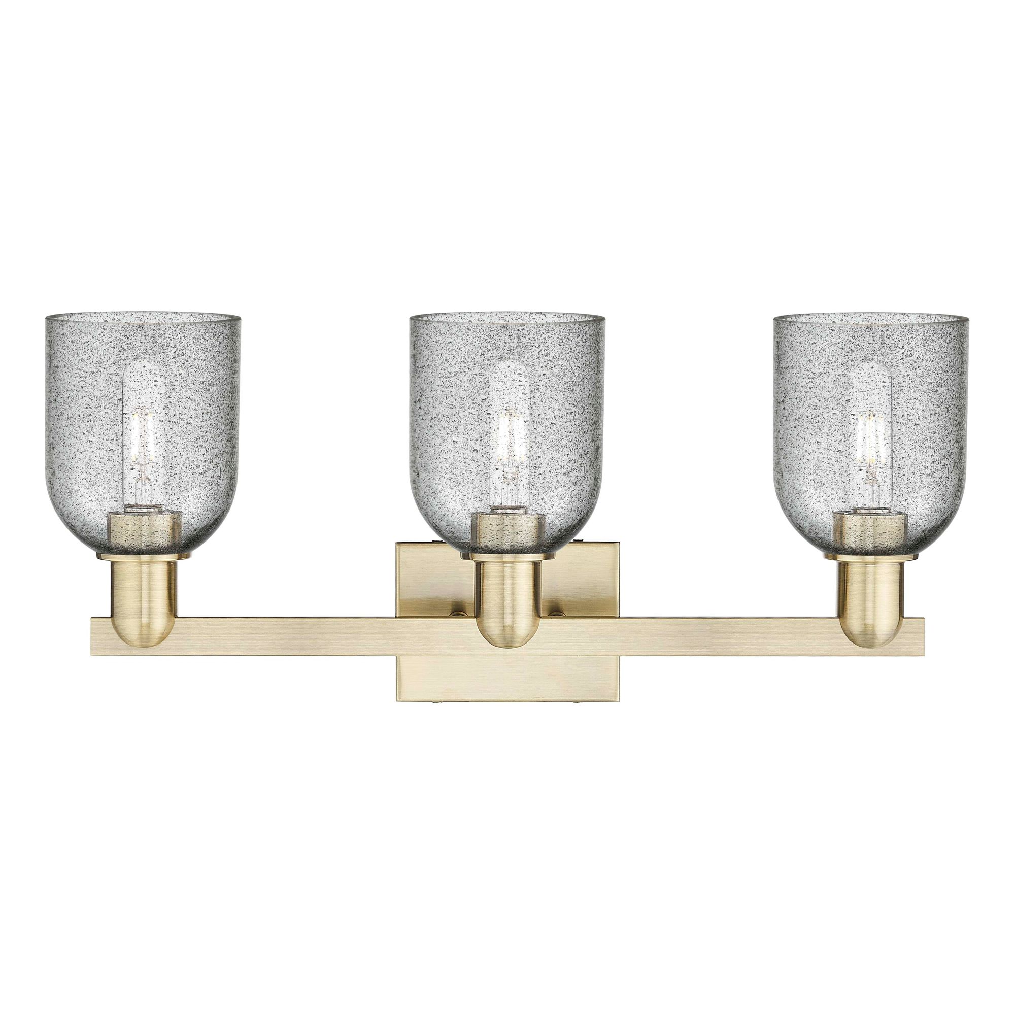 Image 2 Arcadia Caledonia 24"W 3 Light Brass Vanity Light With Charcoal Shade more views