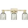 1_Arcadia Caledonia 24"W 3 Light Brass Vanity Light With Mica Shade