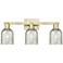 Arcadia Caledonia 24"W 3 Light Brass Vanity Light With Mica Shade