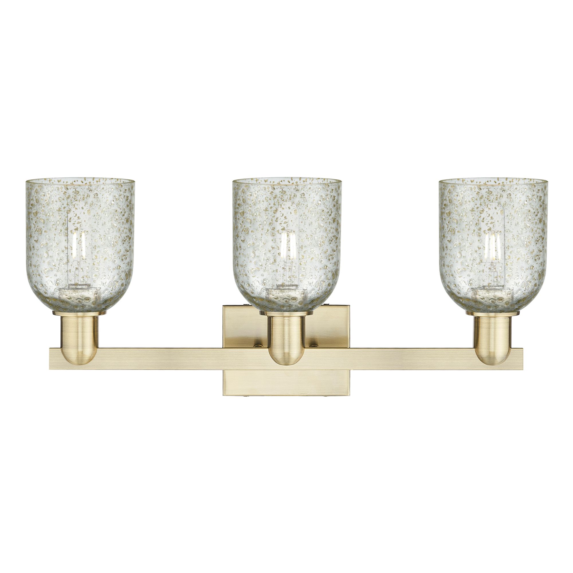Image 2 Arcadia Caledonia 24"W 3 Light Brass Vanity Light With Mica Shade more views