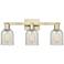 Arcadia Caledonia 24"W 3 Light Brass Vanity Light With Mouchette Shade