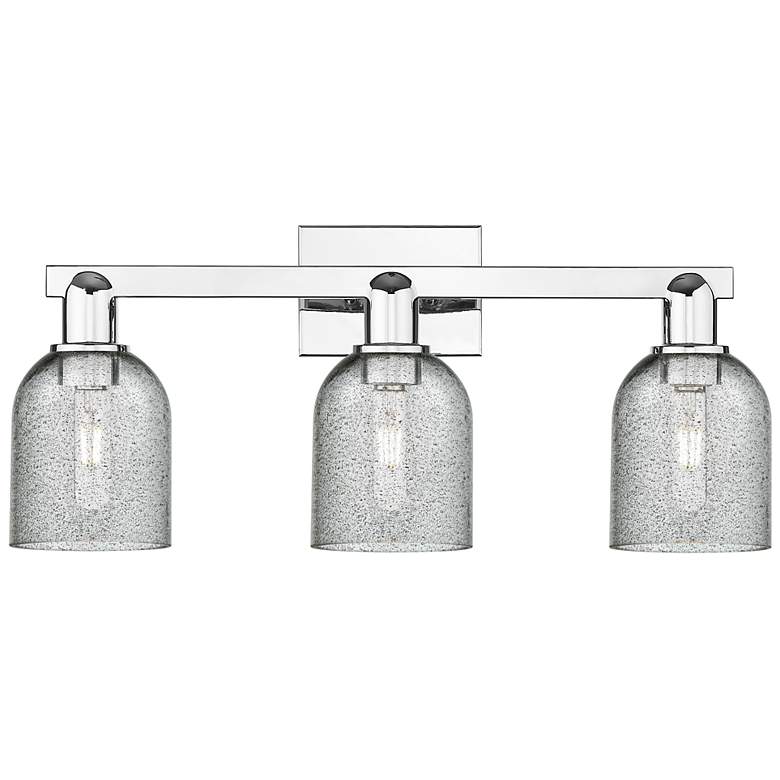 Image 1 Arcadia Caledonia 24"W 3 Light Chrome Vanity Light w/ Charcoal Shade