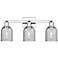 Arcadia Caledonia 24"W 3 Light Chrome Vanity Light w/ Charcoal Shade