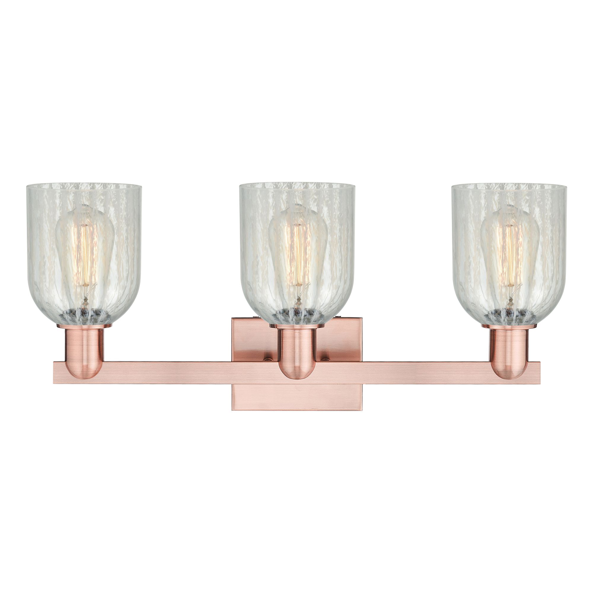 Image 2 Arcadia Caledonia 24"W 3 Light Copper Bath Light With Mouchette Shade more views