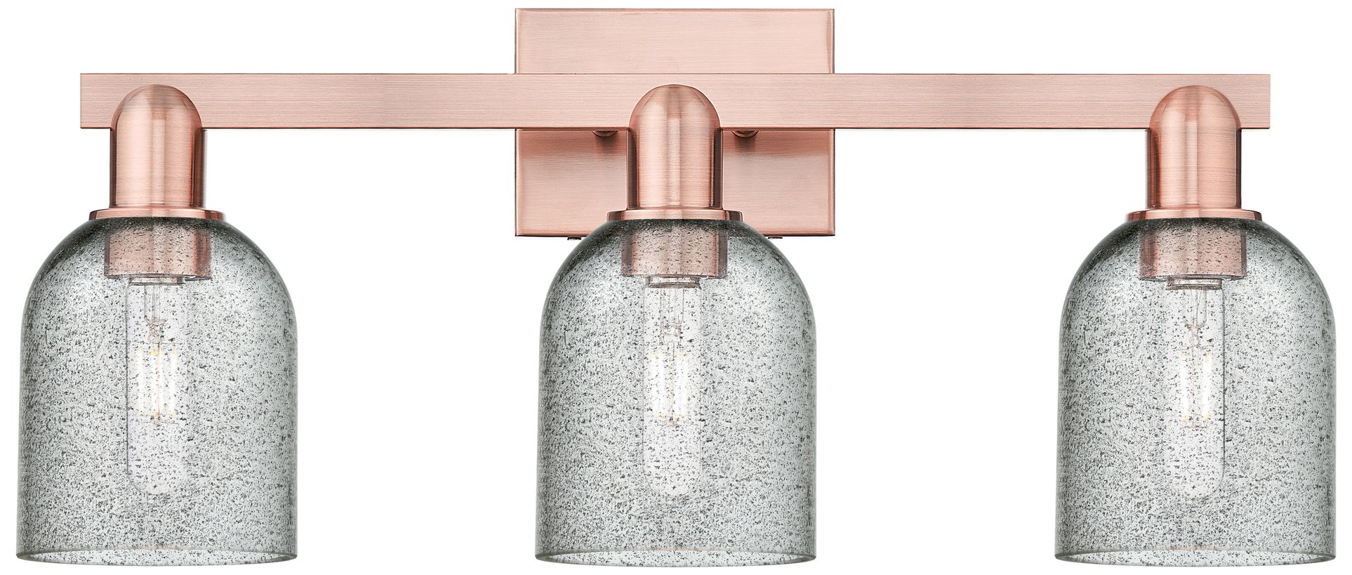 Arcadia Caledonia 24"W 3 Light Copper Vanity Light With Charcoal Shade