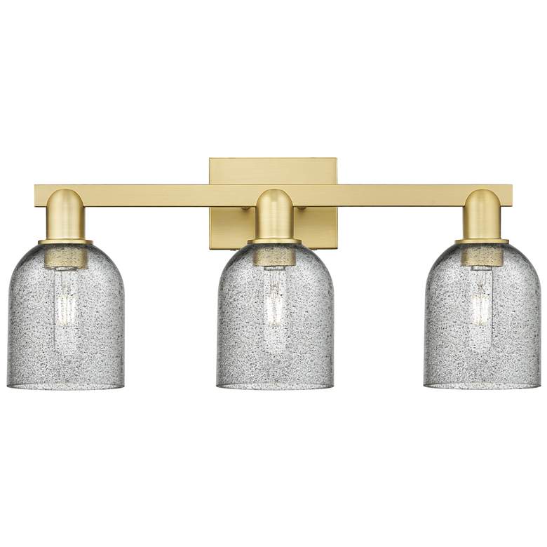 Image 1 Arcadia Caledonia 24"W 3 Light Gold Vanity Light w/ Charcoal Shade