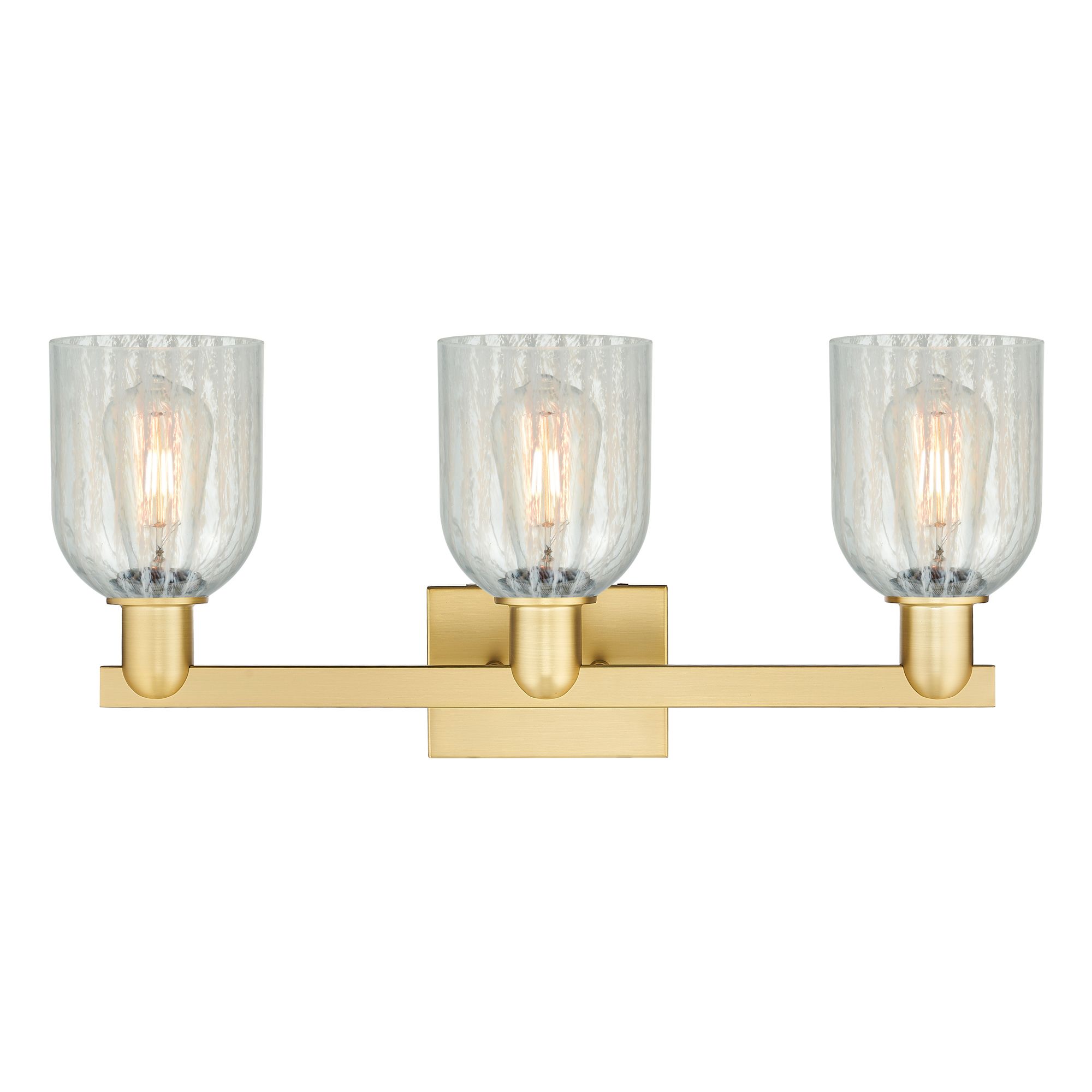 Image 2 Arcadia Caledonia 24"W 3 Light Gold Vanity Light w/ Mouchette Shade more views