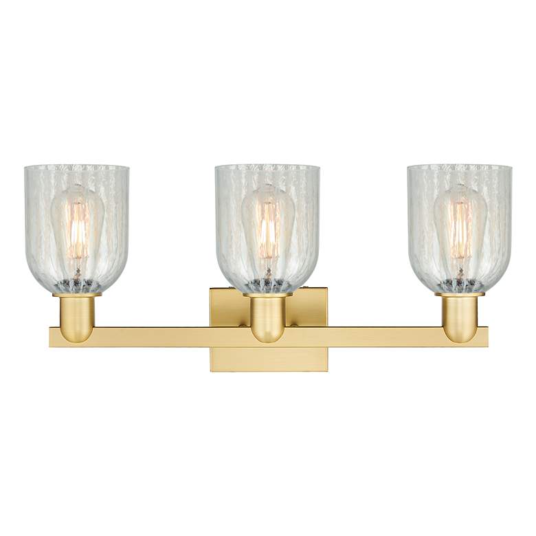 Image 2 Arcadia Caledonia 24"W 3 Light Gold Vanity Light w/ Mouchette Shade more views