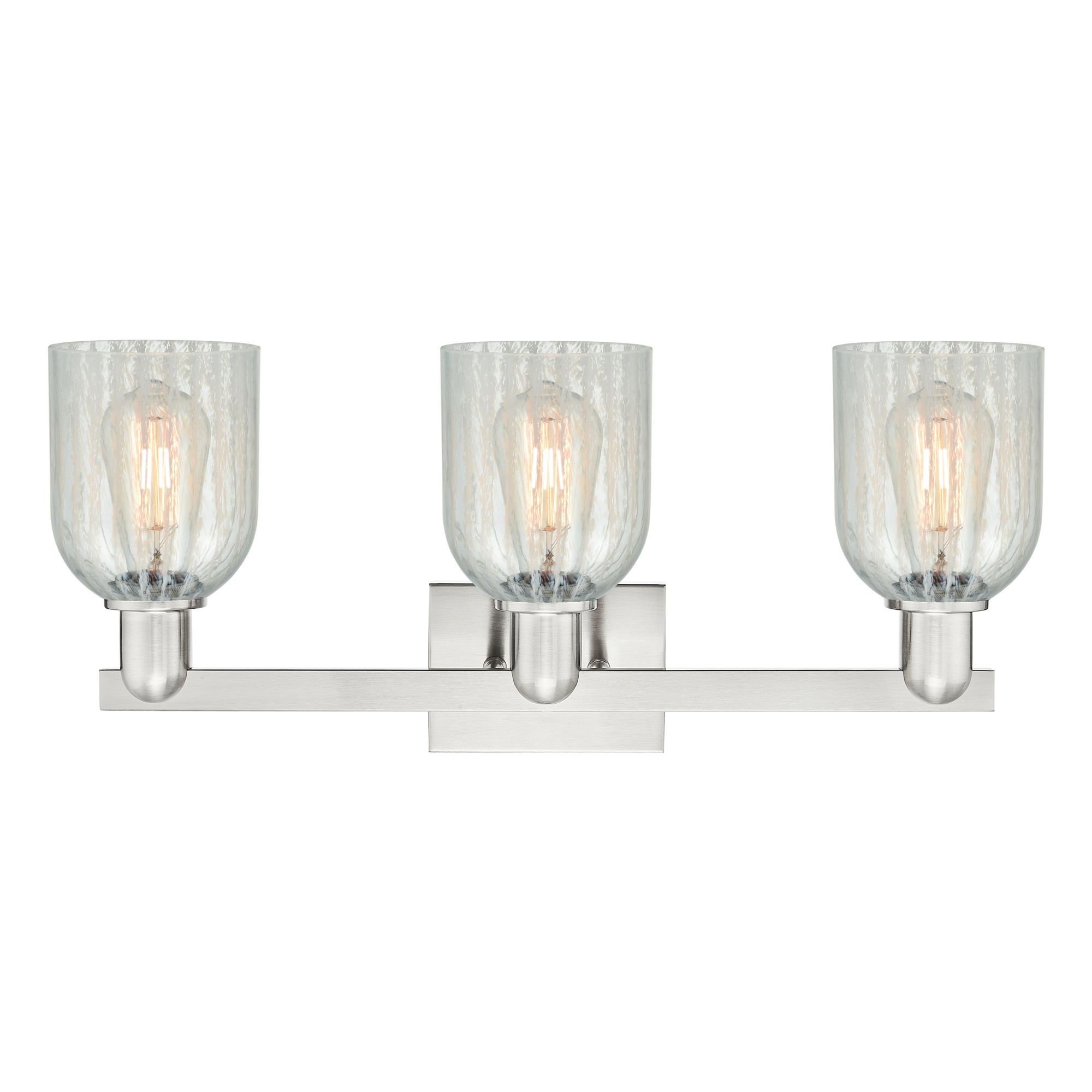 Image 2 Arcadia Caledonia 24"W 3 Light Nickel Bath Light w/ Mouchette Shade more views