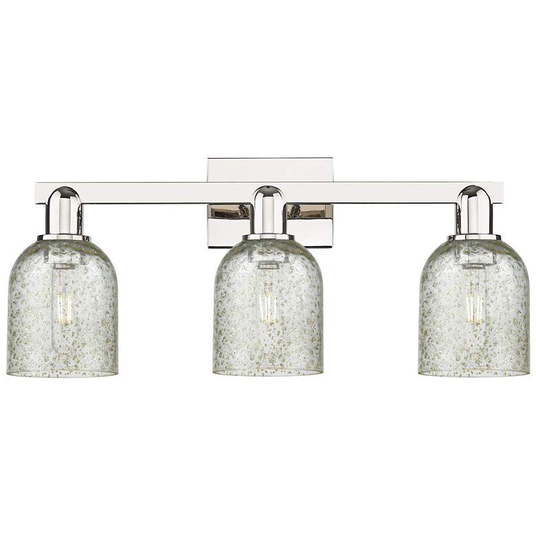 Image 1 Arcadia Caledonia 24"W 3-Lt Polished Nickel Bath Light w/ Mica Shade