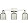 Arcadia Caledonia 24"W 3-Lt Polished Nickel Bath Light w/ Mica Shade