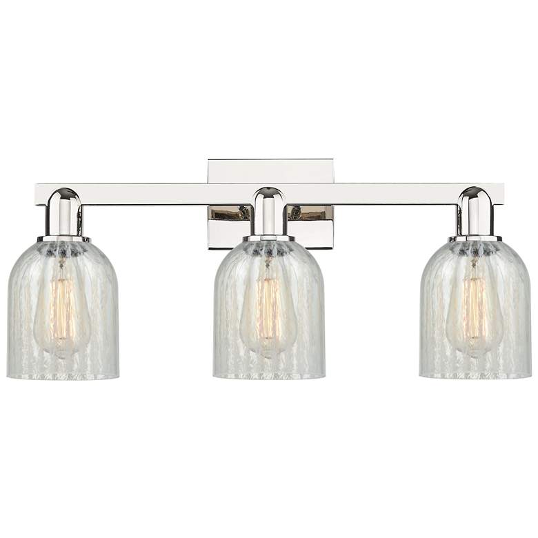 Image 1 Arcadia Caledonia 24"W 3-Lt Polished Nickel Vanity w/ Mouchette Shade