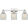 1_Arcadia Caledonia 24"W 3-Lt Polished Nickel Vanity w/ Mouchette Shade