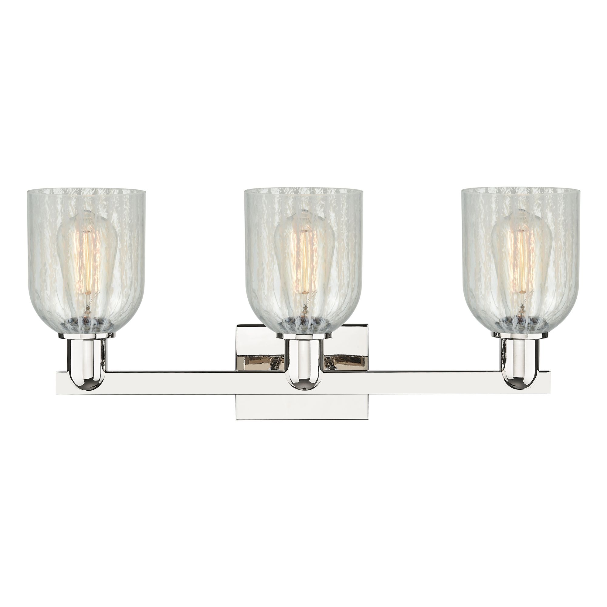 Image 2 Arcadia Caledonia 24"W 3-Lt Polished Nickel Vanity w/ Mouchette Shade more views