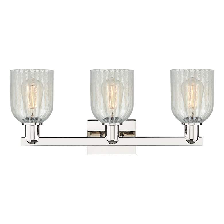 Image 2 Arcadia Caledonia 24"W 3-Lt Polished Nickel Vanity w/ Mouchette Shade more views
