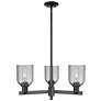 Arcadia Caledonia 27"W 3 Light Black Stem Chandelier w/ Charcoal Shade