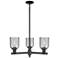 Arcadia Caledonia 27"W 3 Light Black Stem Chandelier w/ Charcoal Shade