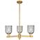 Arcadia Caledonia 27"W 3-Lt Brushed Brass Stem Chandelier w/ Charcoal Shade