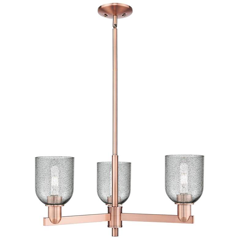 Image 1 Arcadia Caledonia 27"W 3-Lt Copper Stem Chandelier w/ Charcoal Shade