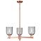 Arcadia Caledonia 27"W 3-Lt Copper Stem Chandelier w/ Charcoal Shade