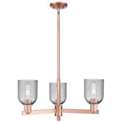 Arcadia Caledonia 27"W 3-Lt Copper Stem Chandelier w/ Charcoal Shade