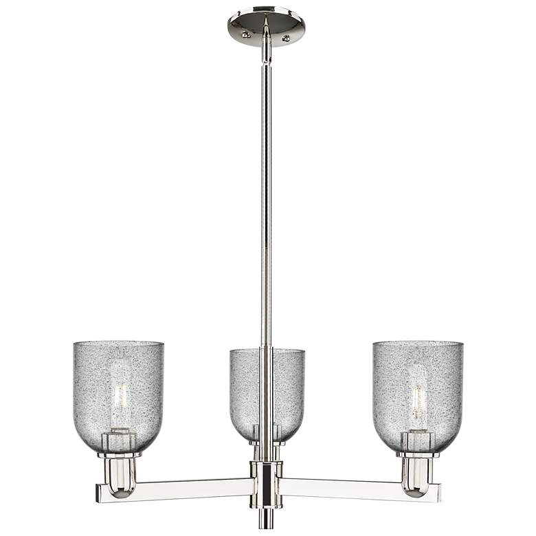 Image 1 Arcadia Caledonia 27"W 3-Lt Polish Nickel Stem Chandelier w/ Charcoal Shade