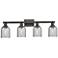 Arcadia Caledonia 32"W 4 Light Black Vanity Light w/ Charcoal Shade