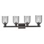 2_Arcadia Caledonia 32"W 4 Light Black Vanity Light w/ Charcoal Shade more views