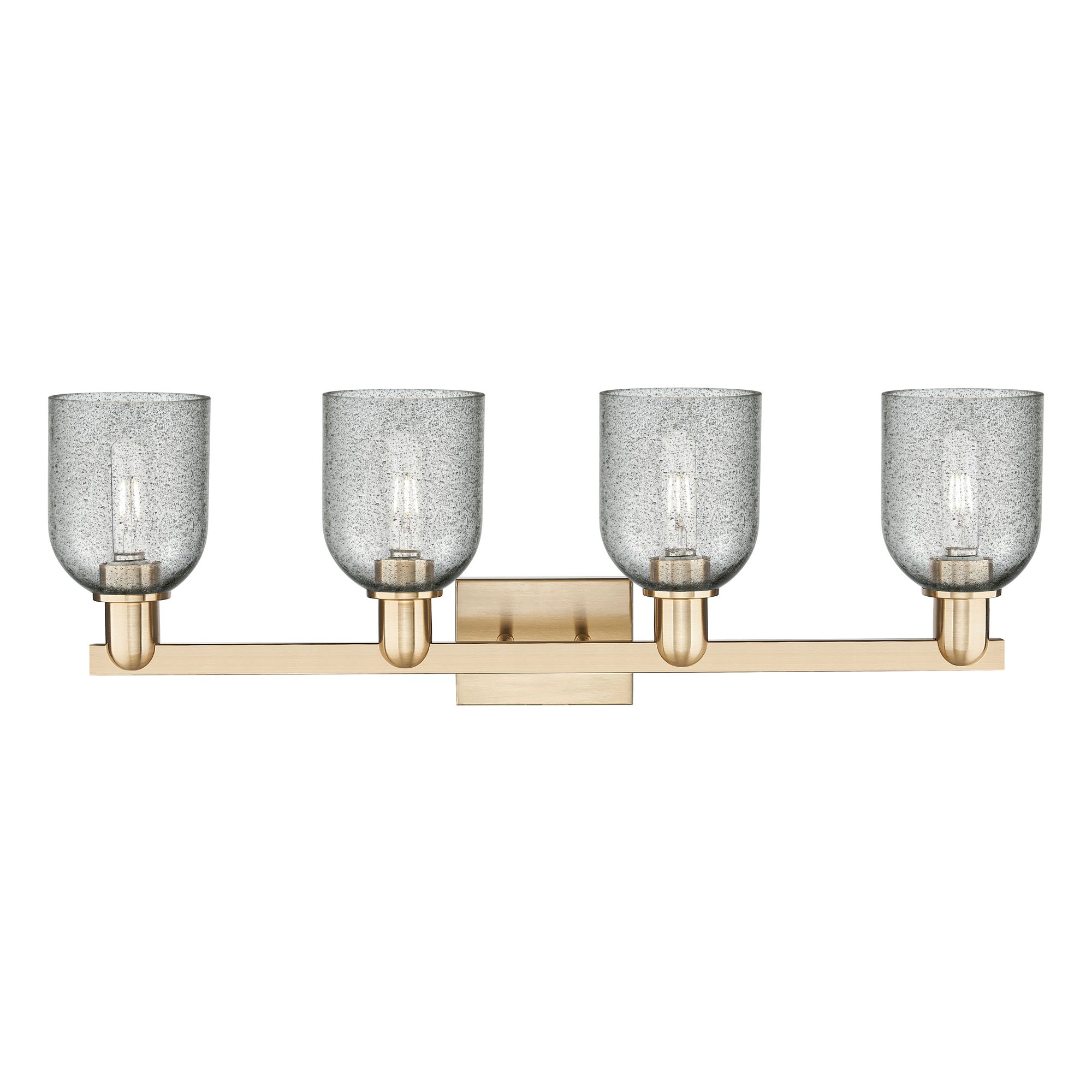 Image 2 Arcadia Caledonia 32"W 4 Light Bronze Vanity Light w/ Charcoal Shade more views