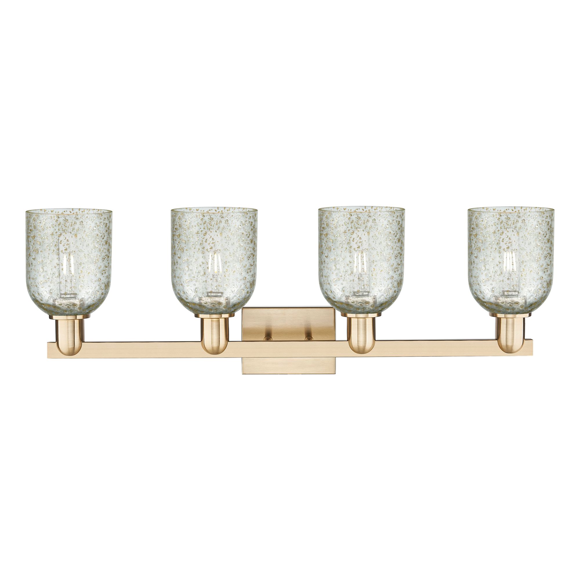 Image 2 Arcadia Caledonia 32"W 4 Light Bronze Vanity Light w/ Mica Shade more views