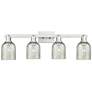 1_Arcadia Caledonia 32"W 4 Light Brushed Nickel Bath Light w/ Mica Shade