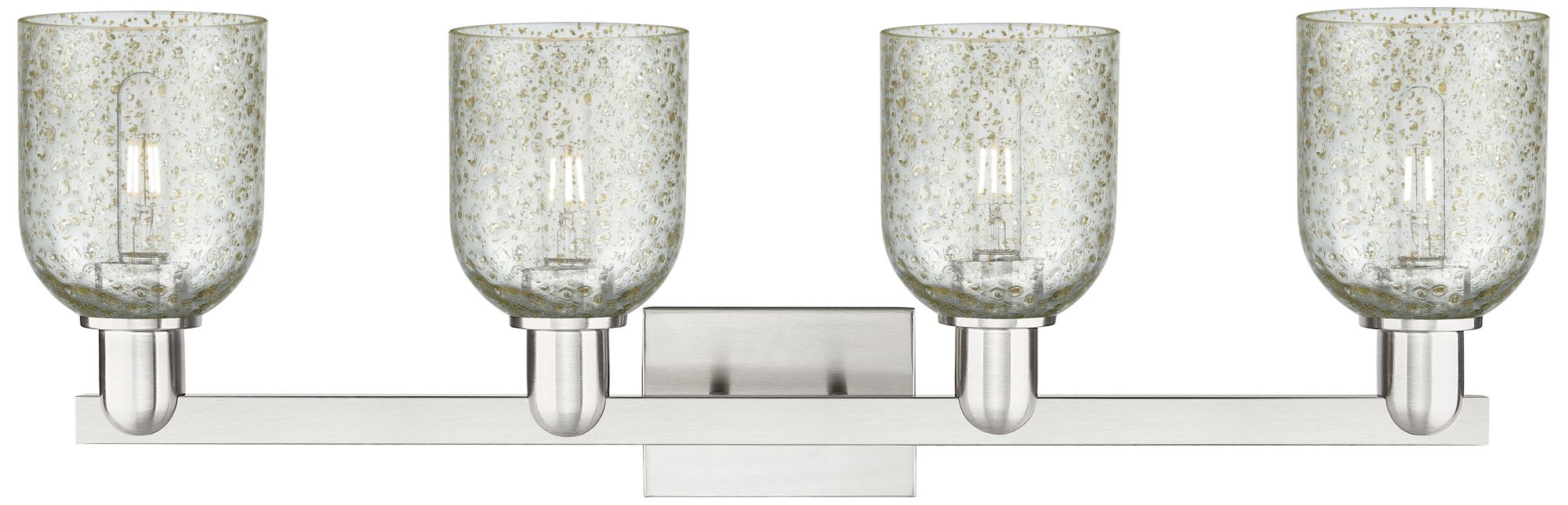 Image 2 Arcadia Caledonia 32"W 4 Light Brushed Nickel Bath Light w/ Mica Shade more views