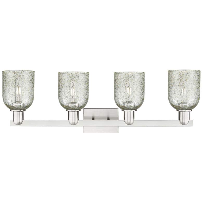 Image 2 Arcadia Caledonia 32"W 4 Light Brushed Nickel Bath Light w/ Mica Shade more views