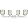 2_Arcadia Caledonia 32"W 4 Light Brushed Nickel Bath Light w/ Mica Shade more views