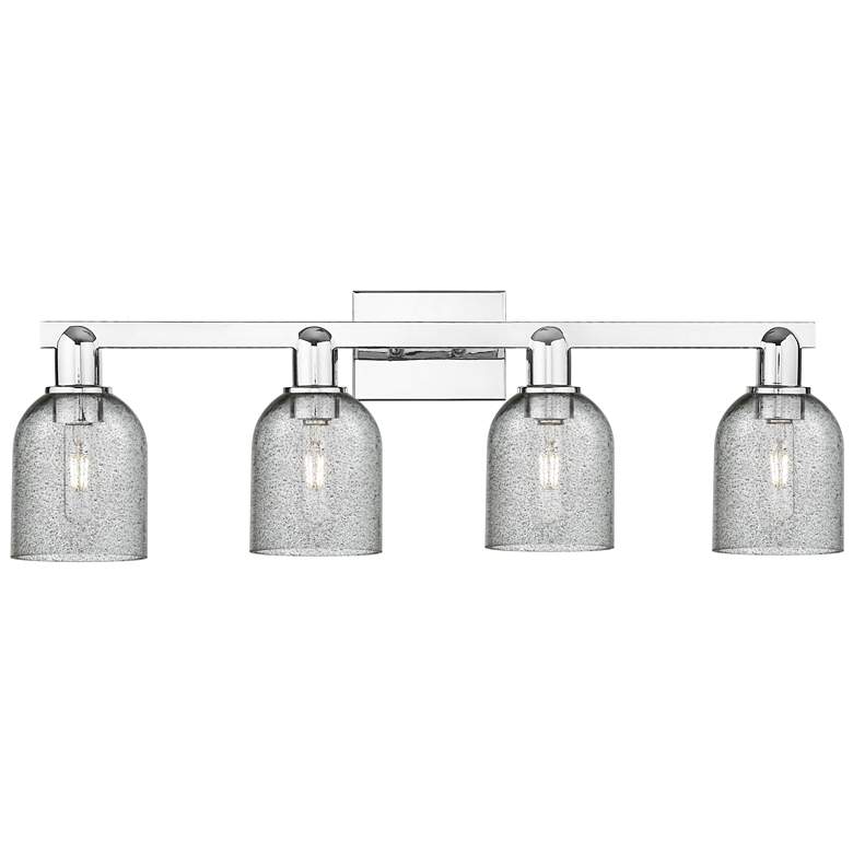 Image 1 Arcadia Caledonia 32"W 4 Light Chrome Vanity Light w/ Charcoal Shade