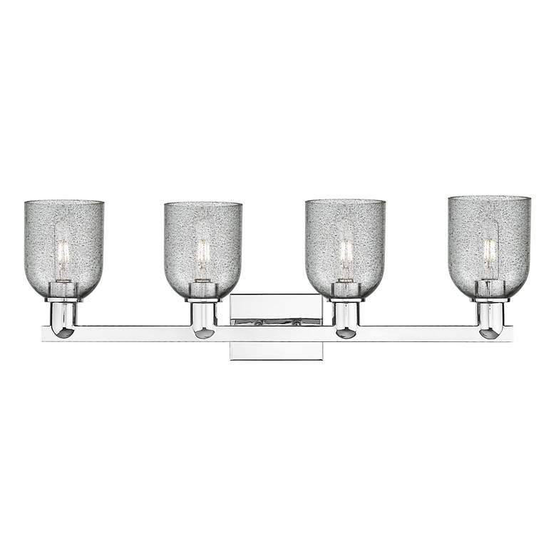 Image 2 Arcadia Caledonia 32"W 4 Light Chrome Vanity Light w/ Charcoal Shade more views