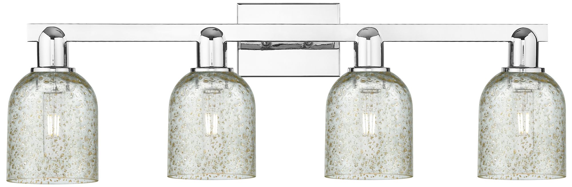 Arcadia Caledonia 32"W 4 Light Chrome Vanity Light w/ Mica Shade